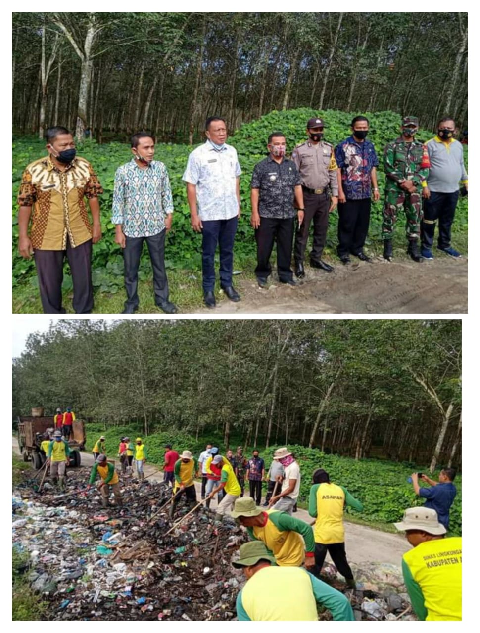 Marak Pembuangan Sampah Liar, Kadis Lingkungan Hidup Asahan Gotong Royong Bersama Warga Kisbar 