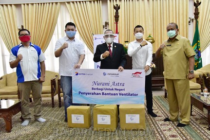 GTPP Covid-19 Sumut Terima Bantuan 3 Ventilator dari PT Astra International