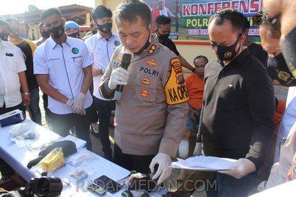 Kapolres Labuhanbatu Pres Rilis Hasil Ungkap Sat Resnarkoba 