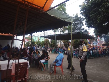 Polres Tanah Karo Himbau Masyarakat Patuhi Protokol Kesehatan Saat Pembagian BST