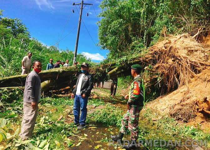Hujan Deras, Listrik Padam, Akses Jalan di Desa Ujung Tran Tertutup Pohon Tumbang  