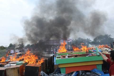 Polda Sumut Musnahkan 209 Mesin Judi Hasil Penindakan di Deli Serdang