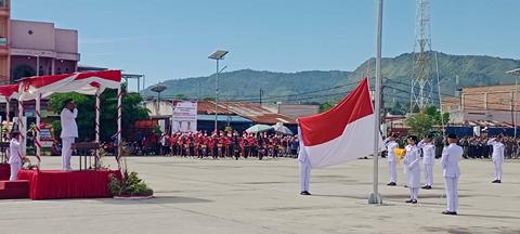 Bupati Toba Efendi SP Napitupulu Pimpinan Upacara HUT Ke-81 RI di Balige