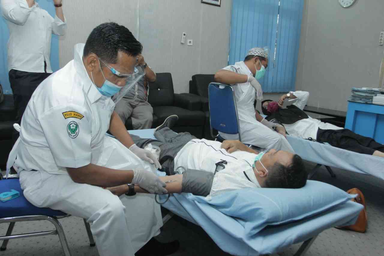 Meyambut HUT RI, Diskominfo Asahan Bersama Insan Pers Gelar Donor Darah