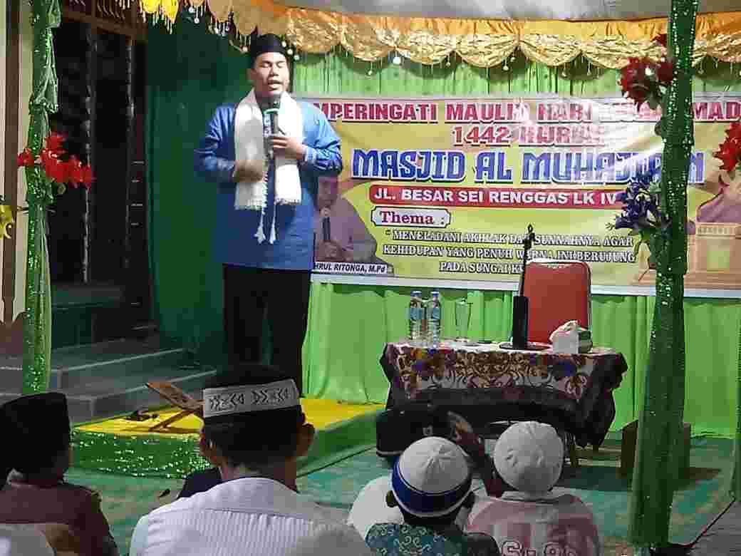 Peringatan Maulid Nabi Muhammad  di Sei Renggas Sekaligus Penyantunan Anak Yatim