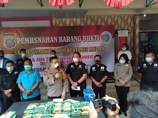 Polrestabes Medan Musnahkan BB 30 Kg Sabu Hasil Tangkapan Kanit III Satnarkoba