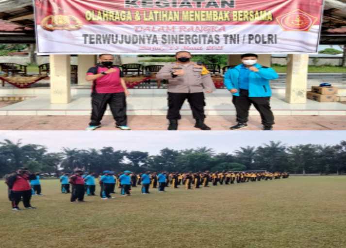 Wujudkan Sinergitas TNI dan POLRI, Polres Binjai Olahraga dan Latihan Menembak Bersama