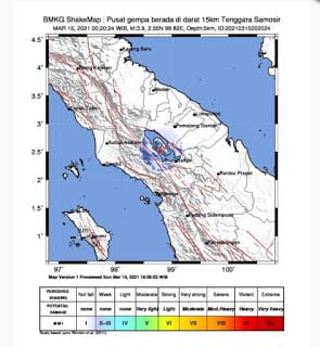 Samosir Diguncang Gempa Magnitudo 3.9 SR