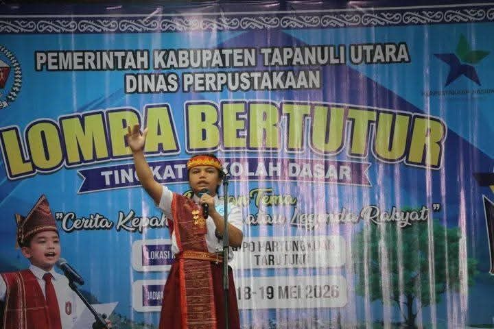 50 Siswa dari 15 Kecamatan Ikuti Lomba Bertutur Tingkat SD oleh Dinas Perpustakaan Taput