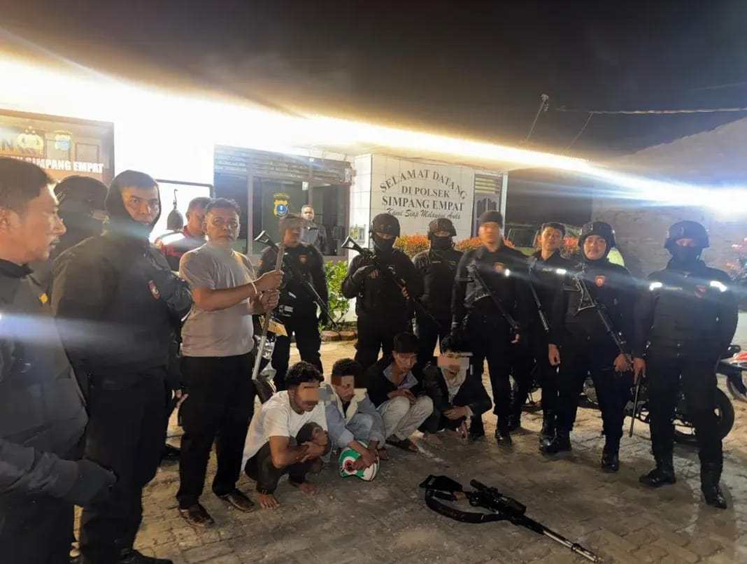 Gagalkan Tawuran Antar Desa, Tim Lingkaber Polres Tanah Karo Amankan Pemuda Bawa Sajam