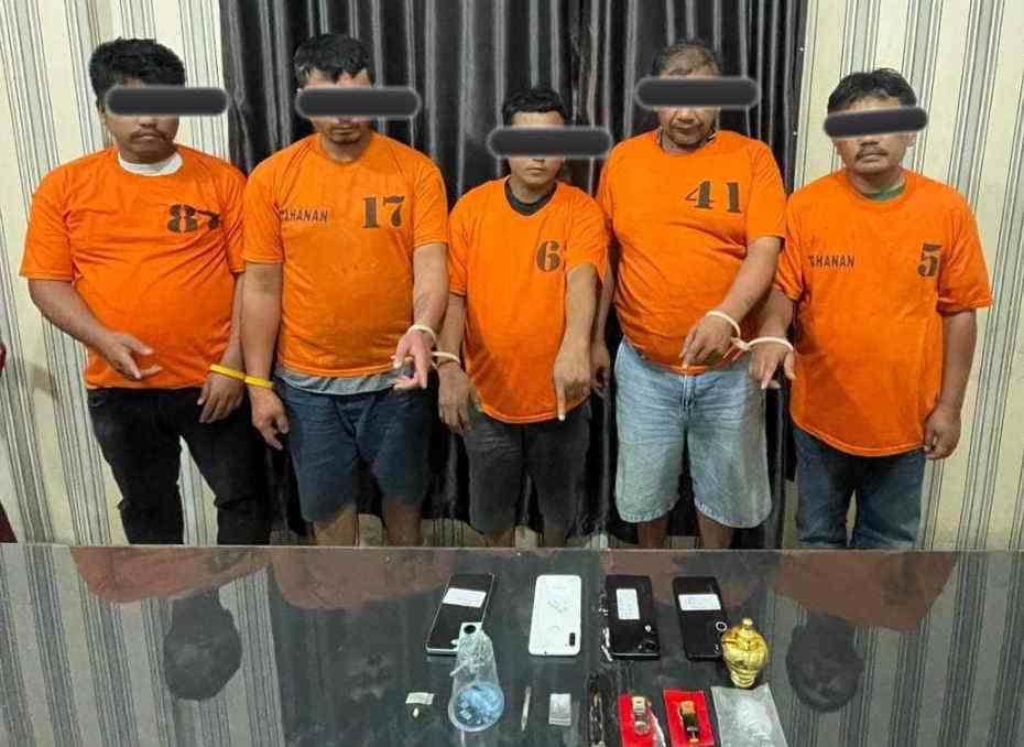 Komitmen Berantas Narkoba, 5 Pria Diamankan Satresnarkoba Polres Tanah Karo