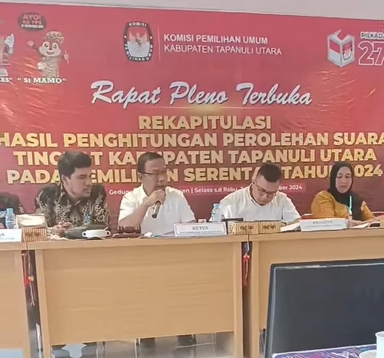 KPU Taput Mulai Rekapitulasi Perhitungan Suara Pilkada Tingkat Kabupaten