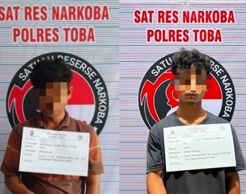 Pengedar dan Kurir Sabu Diciduk Drugs Wolf Polres Toba, 2,2 Gram Barang Bukti Disita
