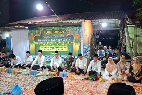 Jelang Ramadhan 1447 H, Rico Waas Punggahan bersama Warga Amplas dan Bantu Masjid Ikhwanul Muslimin
