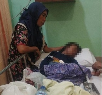 Tragis Pejalan Kaki Cilik Dihantam Sepeda Motor, di Desa Panompuan Julu Tapsel