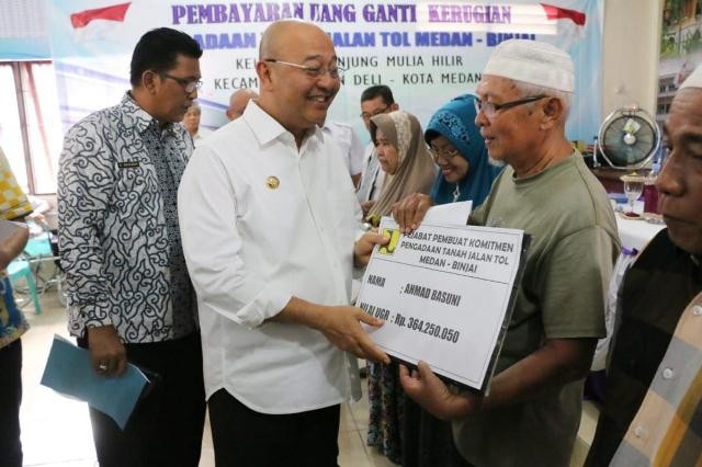52 Kepala Keluarga dapat Ganti Rugi Pembangunan Jalan Tol Medan-Binjai.