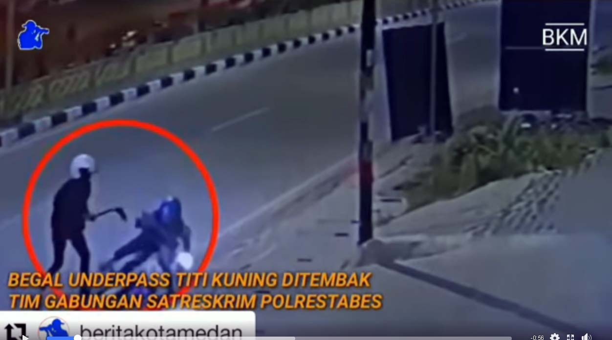 Ini Video Polrestabes Medan Tembak Mati Begal di Underpass Titi Kuning Medan