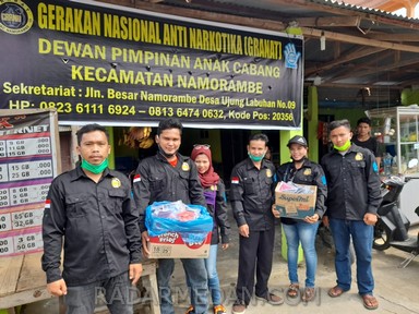 Antisipasi Penyebaran Covid-19, Granat DPAC Namorambe Bagikan 500 Masker