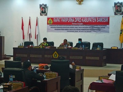 DPRD Kabupaten Samosir Gelar Paripurna Bahas Pertanggungjawaban Pelaksanaan APBD TA 2020