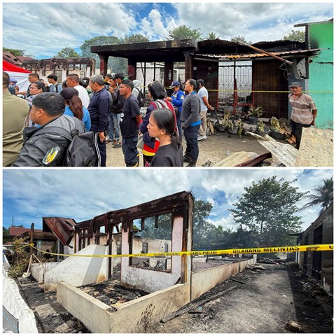 Wakil Bupati Taput Datangi Korban Kebakaran 4 Unit Rumah Warga di kecamatan Sipoholon