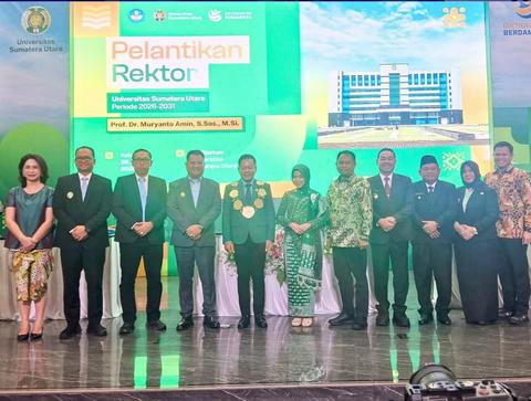 Hadiri Pelantikan, Jamri Sampaikan Ucapan Selamat kepada Rektor USU Muryanto