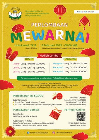 Semarak HUT ke-45 Yayasan Kemala Bhayangkari, Gelar Berbagai Lomba Kreatifitas Anak TK