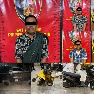 Curi Mesin Bajak Warga, Polres Payakumbuh Berhasil Amankan 3 Tersangka