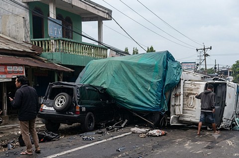 Kecelakaan Maut Sibolangit: Truk Fuso Hantam 8 Kendaraan, 4 Orang Meninggal Dunia