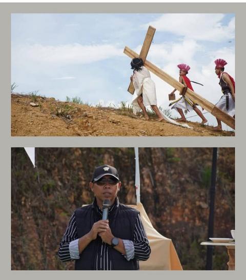 Bupati Taput JTP Hutabarat Hadiri Visualisasi Jalan Salib di Siatas Barita