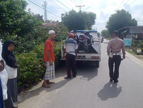 Sat Lantas Serdang Bedagai Tangani Kecelakaan Tewaskan Pengendara di Dolok Masihul