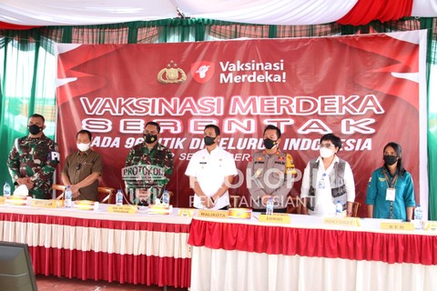 Vaksinasi Merdeka, Forkompimda Pematangsiantar Ikuti Live Zoom dengan Presiden Joko Widodo 