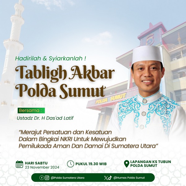 Tabligh Akbar Polda Sumut: Merajut Persatuan dan Kesatuan untuk Pemilukada Aman dan Damai