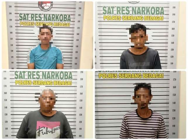 Polisi dan BNNK Sergai Bekuk 4 Sindikat Pengedar Sabu Perbaungan