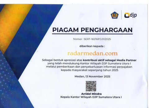 Radarmedan Terima Penghargaan dari DJP Kanwil Sumut - (Ada 0 foto)
